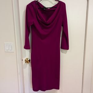 Wine cowl neck dress